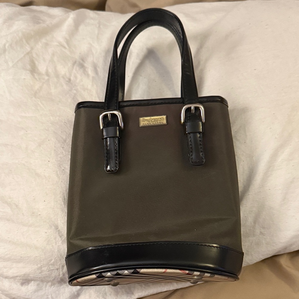 Burberry blue label Olive and Black Women's Tote Bag authentic
